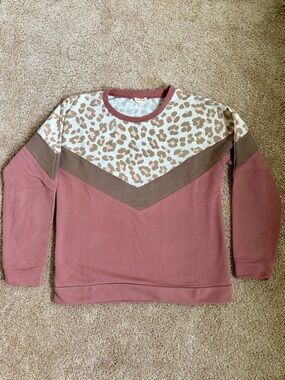 Hem & Thread Leopard Print Sweatshirt